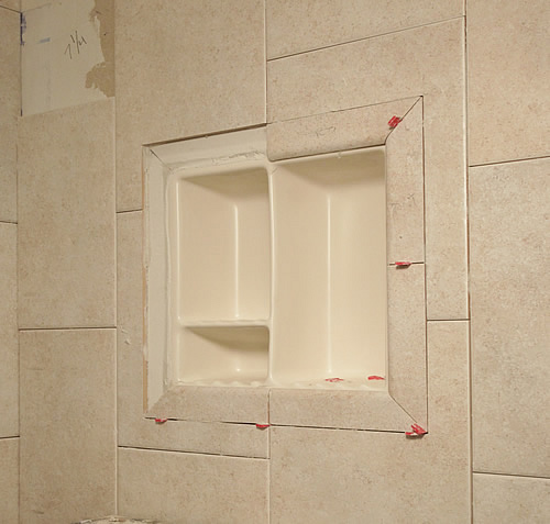 Shower Shelf Shampoo Niche Recessed, Tile Shower Niche Without Bullnose